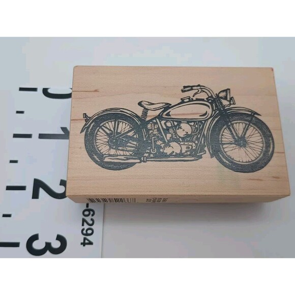PSX Classic Motorcycle G2107 Rubber Stamp Biker Bike Dad Father's Day Man Card - Picture 3 of 4